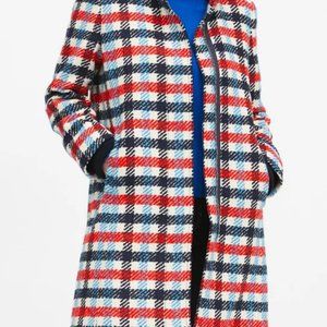 Banana Republic Italian Plaid Stadium Coat